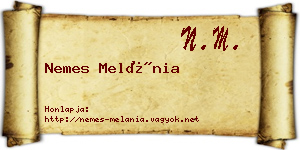 Nemes Melánia névjegykártya